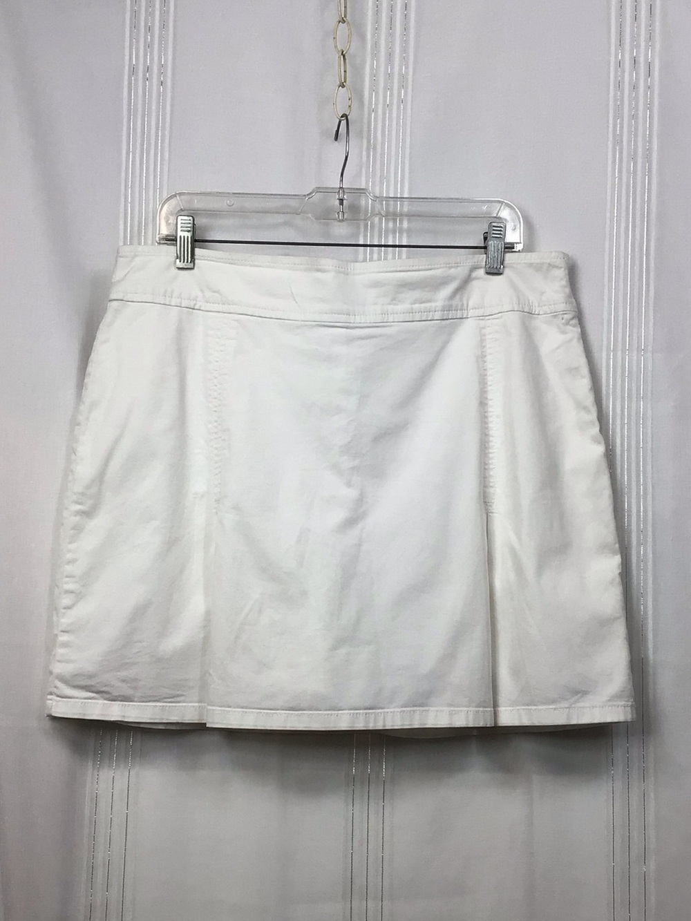 Sonoma Life + Style White Skort Front Pleats A-Line Side Zip Sz.14